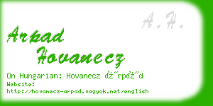 arpad hovanecz business card